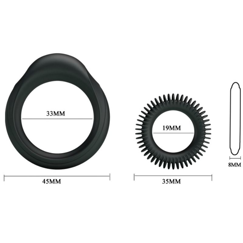 BAILE - KIT 2 SILIKONRINGE COCKRING PENISRING