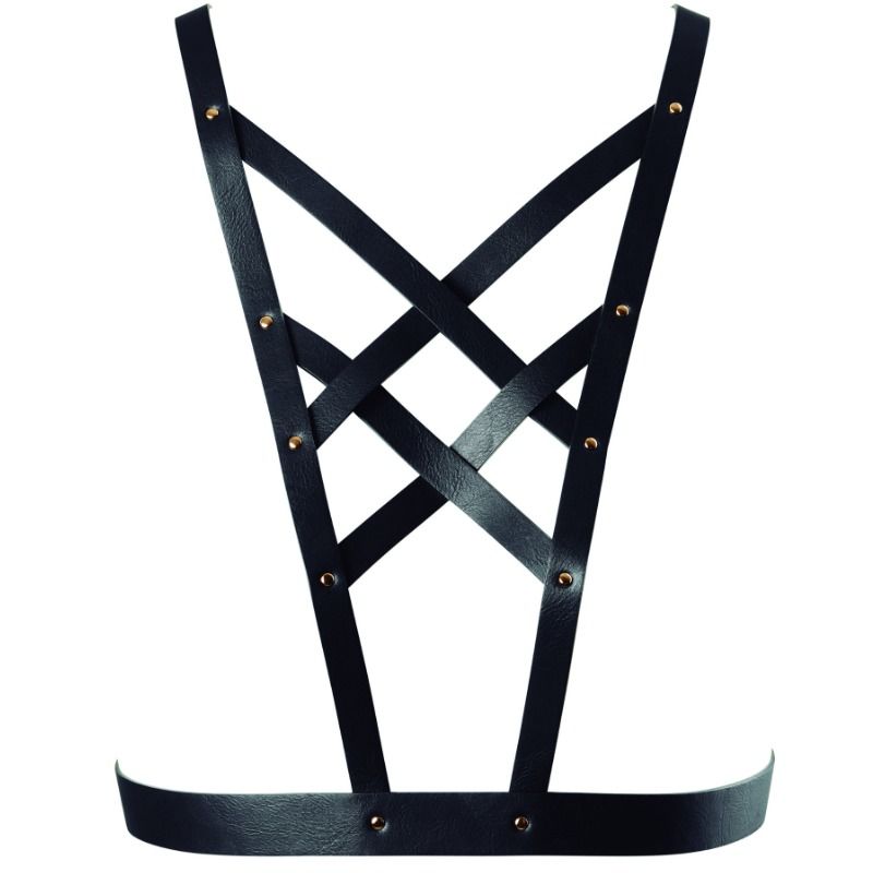 BIJOUX - INDISCRETS MAZE CROSSED HARNESS MIT HALSAUSSCHNITT SCHWARZ