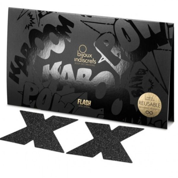 BIJOUX - INDISCRETS FLASH CROSS BLACK NIPPELCOVER