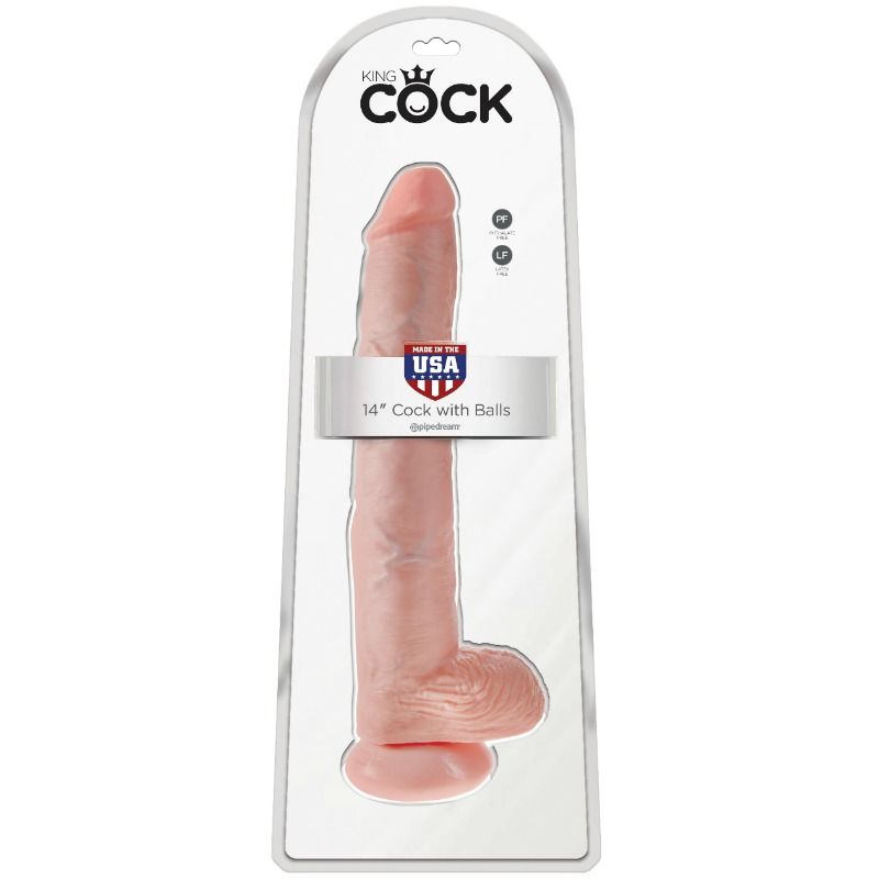 KING COCK - Wellness Device WITH BALLS 35.6 CM FLESH