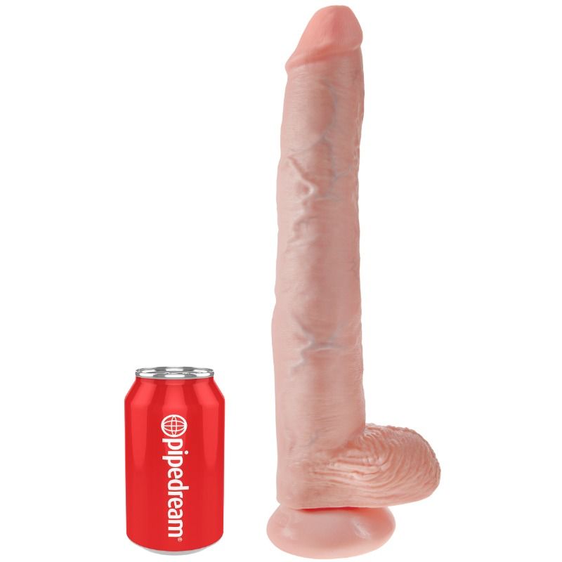 KING COCK - Wellness Device WITH BALLS 35.6 CM FLESH