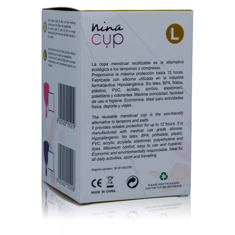 NINA KIKÍ - MENSTRUATIONSTASSE ROSA - GRÖSSE L
