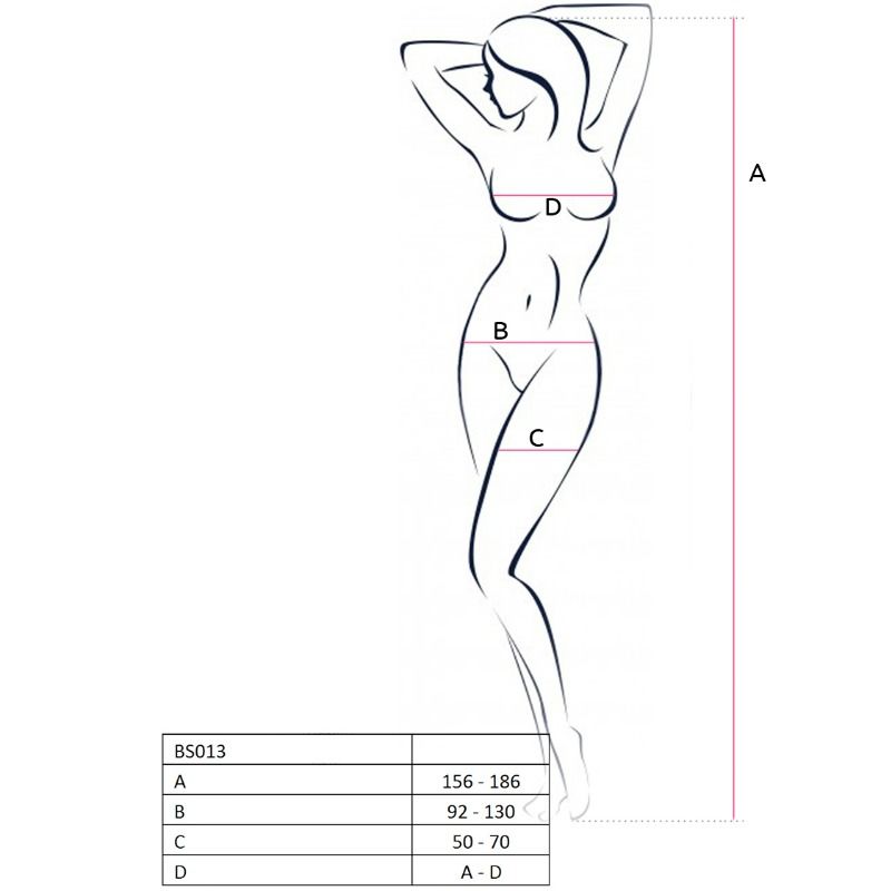 PASSION - FRAU BS013 SCHWARZER BODYSTOCKING EINHEITSGRÖSSE