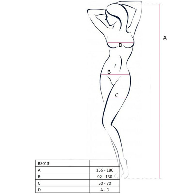 PASSION - FRAU BS013 SCHWARZER BODYSTOCKING EINHEITSGRÖSSE