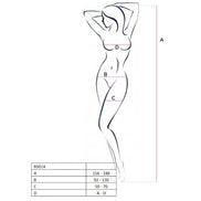 PASSION - DAMEN BS014 WEISSER BODYSTOCKING EINHEITSGRÖSSE