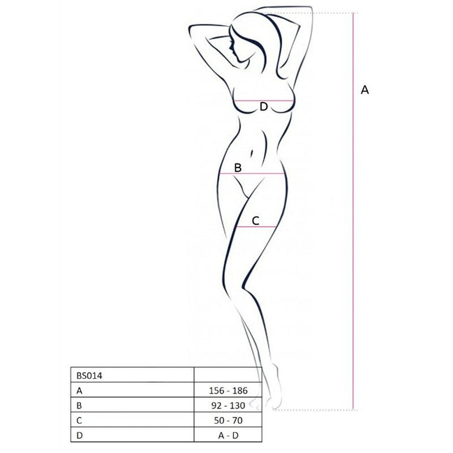 PASSION - DAMEN BS014 WEISSER BODYSTOCKING EINHEITSGRÖSSE