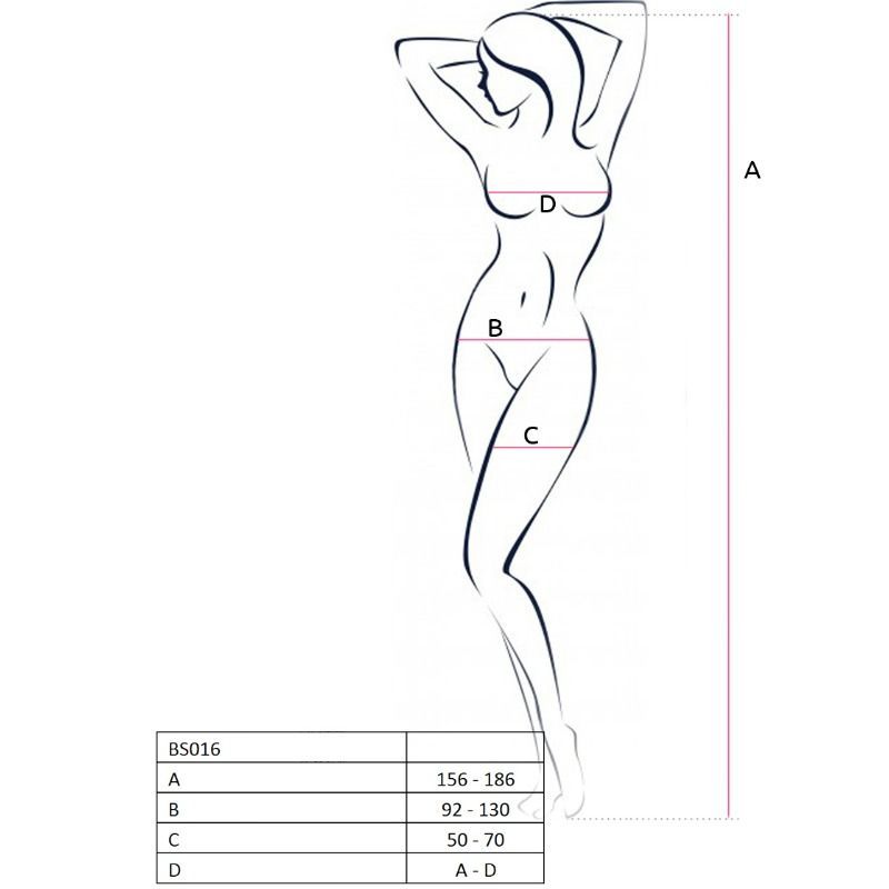 PASSION - WOMAN BS016 BODYSTOCKING SCHWARZ EINHEITSGRÖSSE