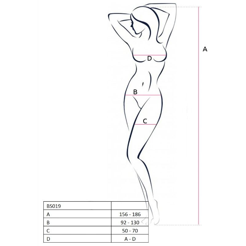 PASSION - DAMEN BODYSTOCKING BS019 SCHWARZ EINHEITSGRÖSSE