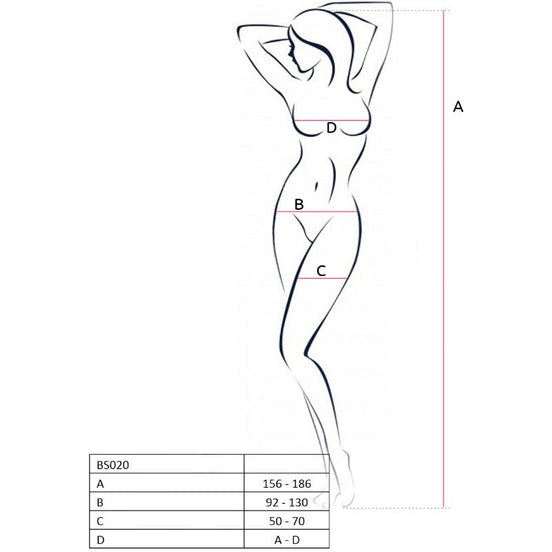 PASSION - WOMAN BS020 BODYSTOCKING BLACK ONE SIZE
