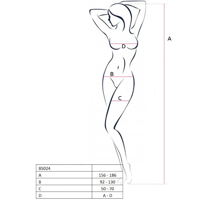 PASSION - DAMEN BS024 BODYSTOCKING SCHWARZ EINHEITSGRÖSSE