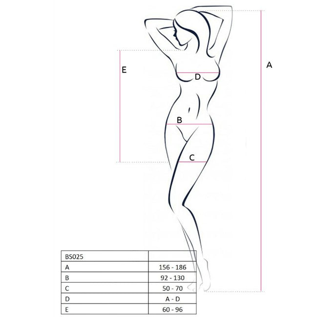 PASSION - DAMEN BODYSTRUMPF BS025 WEISS KLEIDSTIL EINHEITSGRÖSSE