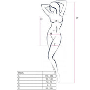 PASSION - WOMAN BS026 BODYSTOCKING WEISS KLEID-STIL EINHEITSGRÖSSE