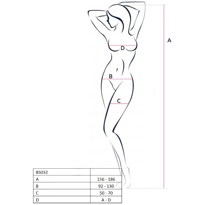 PASSION - DAMEN BODYSTRUMPF BS032 SCHWARZ EINHEITSGRÖSSE