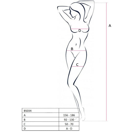 PASSION - WOMAN BS034 WHITE BODYSTOCKING ONE SIZE