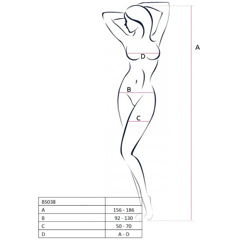 PASSION - DAMEN BODYSTRUMPF BS038 WEISS EINHEITSGRÖSSE