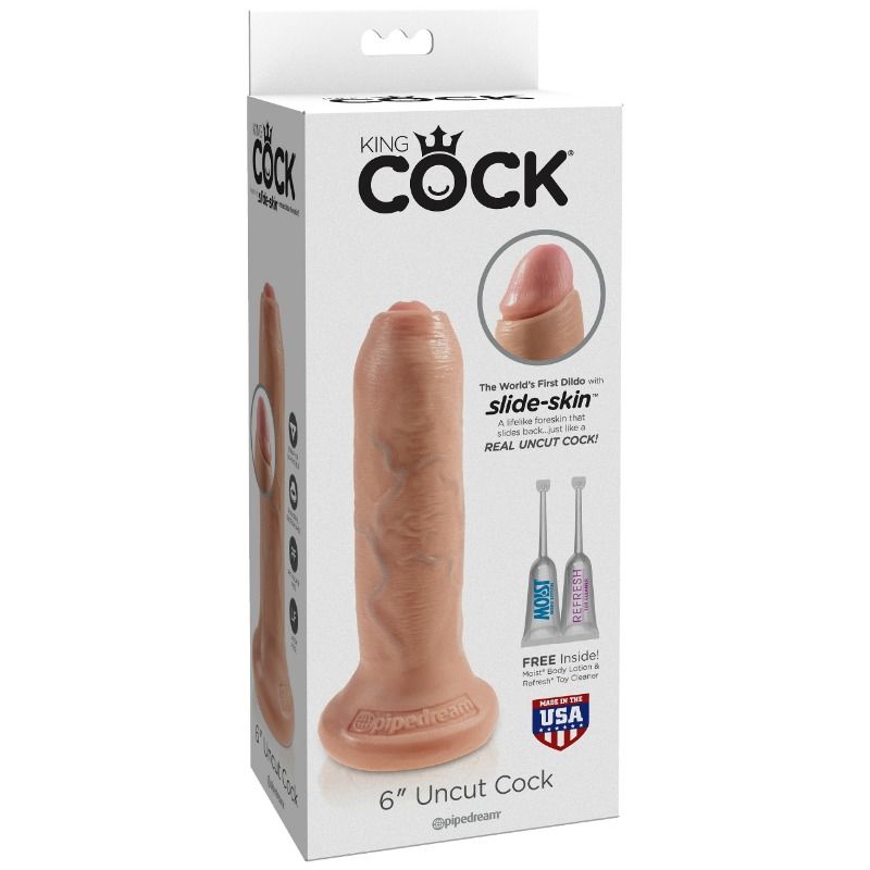 KING COCK - REALISTIC Wellness Device UNCUT FLESH 15 CM