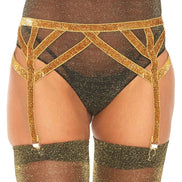 LEG AVENUE - LUREX ELASTISCHER STRUMPFHALTER EINHEITSGRÖSSE