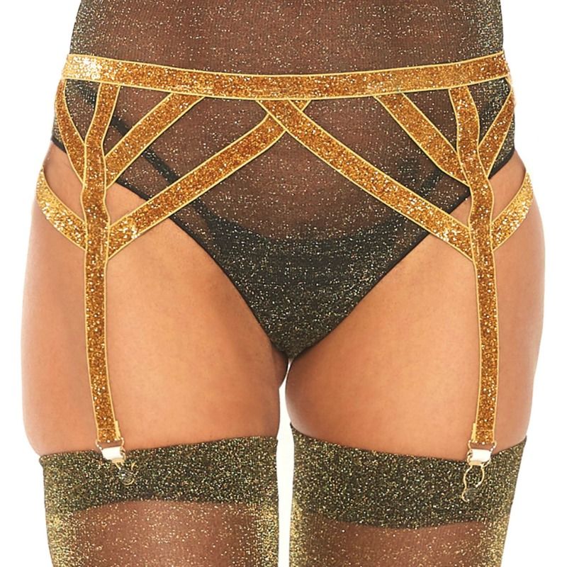 LEG AVENUE - LUREX ELASTISCHER STRUMPFHALTER EINHEITSGRÖSSE