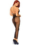 LEG AVENUE - HALTER DUAL NET BACKLESS DRESS