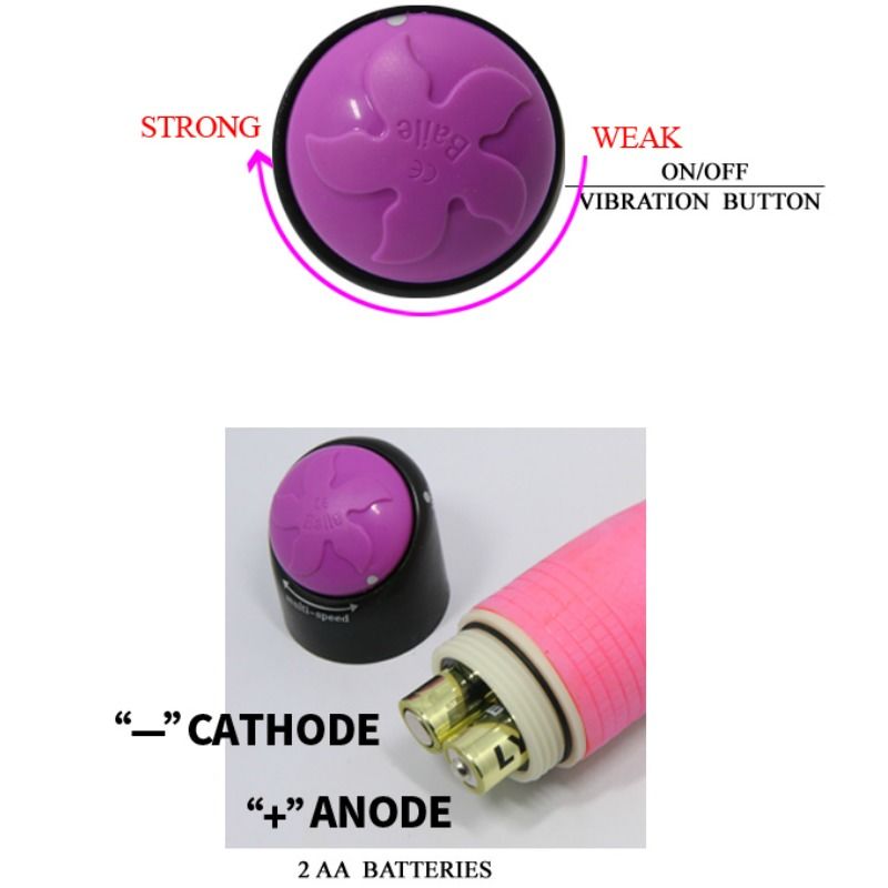 BAILE - COLORFUL SEX REALISTIC Sensory Device PINK 23 CM