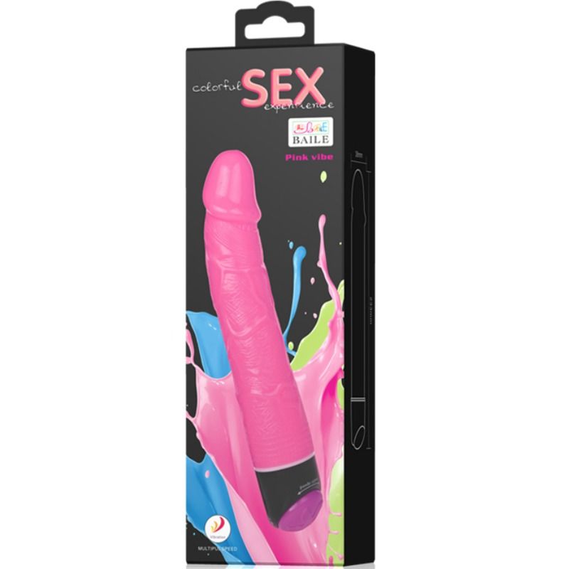 BAILE - COLORFUL SEX REALISTIC Sensory Device PINK 23 CM