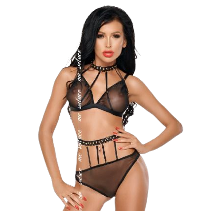 ME-SEDUCE - DOTTY SET ZWEITEILIG SCHWARZ S/M