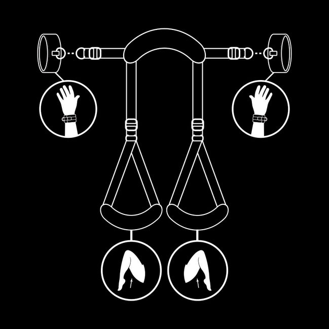 FETISH SUBMISSIVE - OPEN LEGS POSITION WITH NOPRENE LINING HANDCUFFS