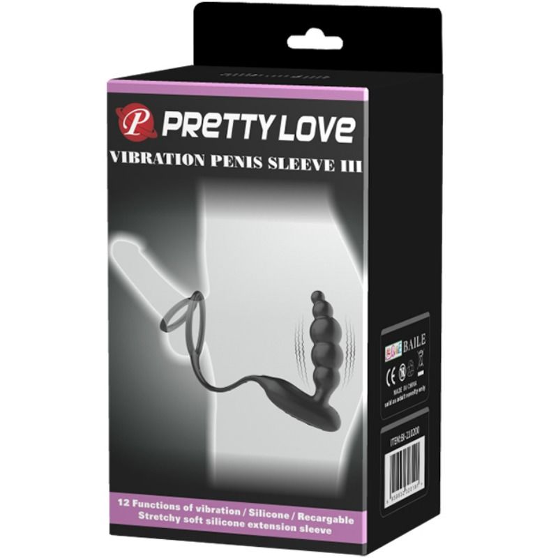 PRETTY LOVE - PENIS RINGS WITH Sensory Device PLUG