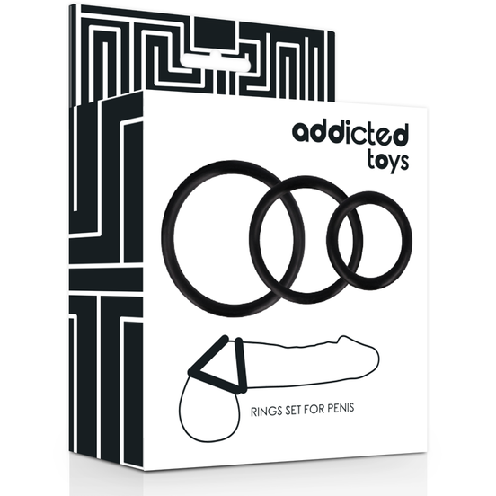 ADDICTED TOYS - RINGE-SET FÜR PENIS SCHWARZ