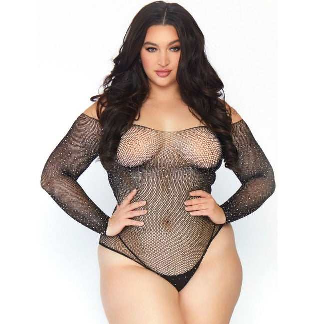 LEG AVENUE - KRISTALLISIERTER NETZ-BODYSTOCKING 1X-2X