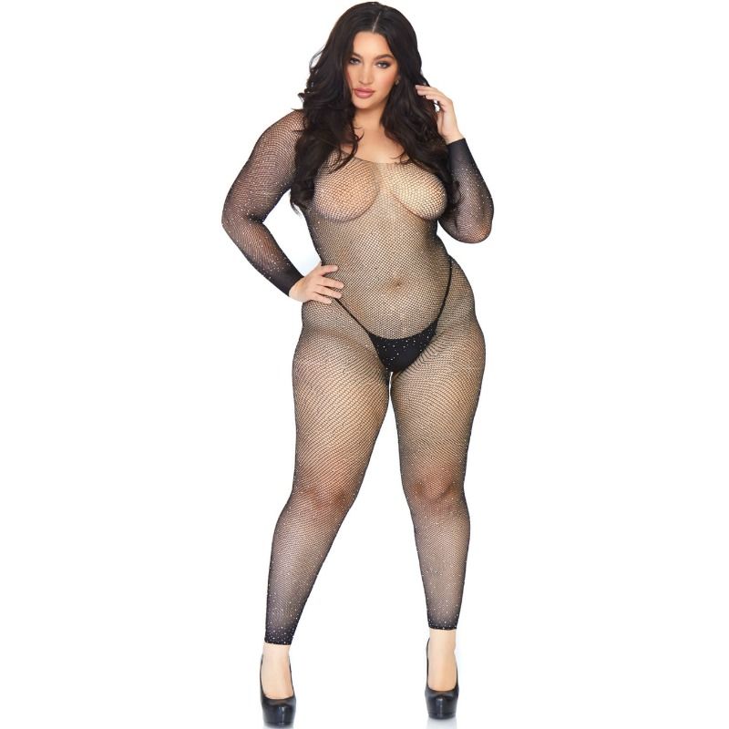 LEG AVENUE - NETZ-BODYSTOCKING MIT KRISTALLEN 1X-2X