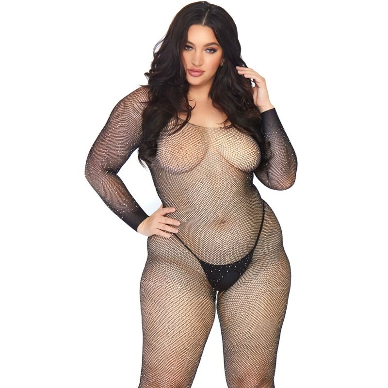 LEG AVENUE - NETZ-BODYSTOCKING MIT KRISTALLEN 1X-2X