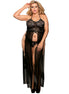 SUBBLIME - QUEEN PLUS DRESS-TOP AND THONG SET BLACK