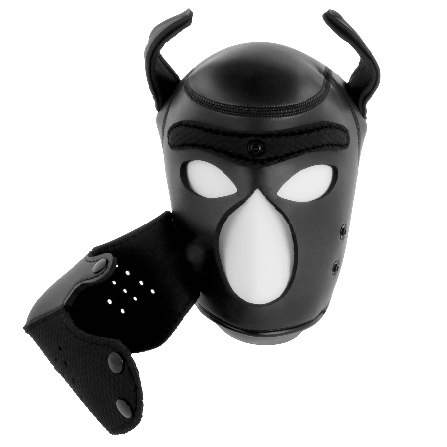DARKNESS - NEOPREN HUNDEMASKE MIT ABNEHMBAREM MAULKORB M