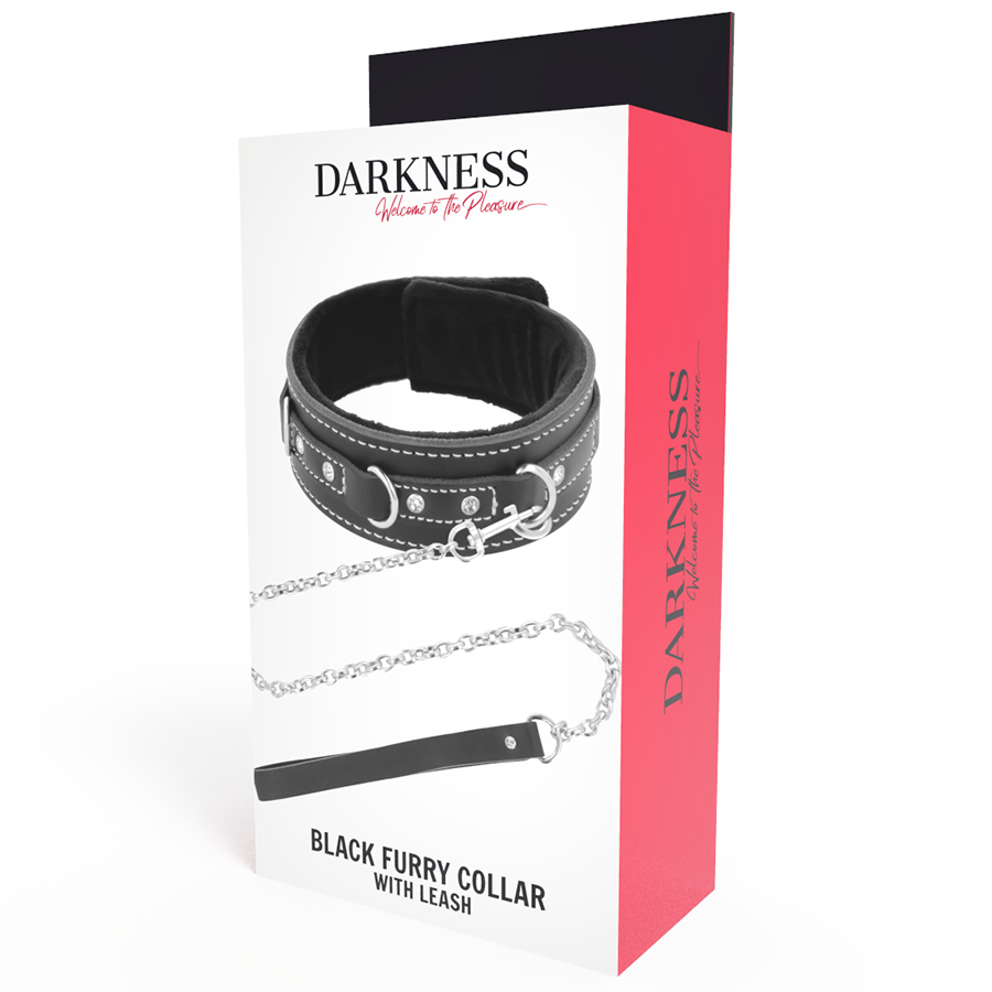 DARKNESS - HOCHWERTIGE LEDERHALSKETTE MIT LEINE