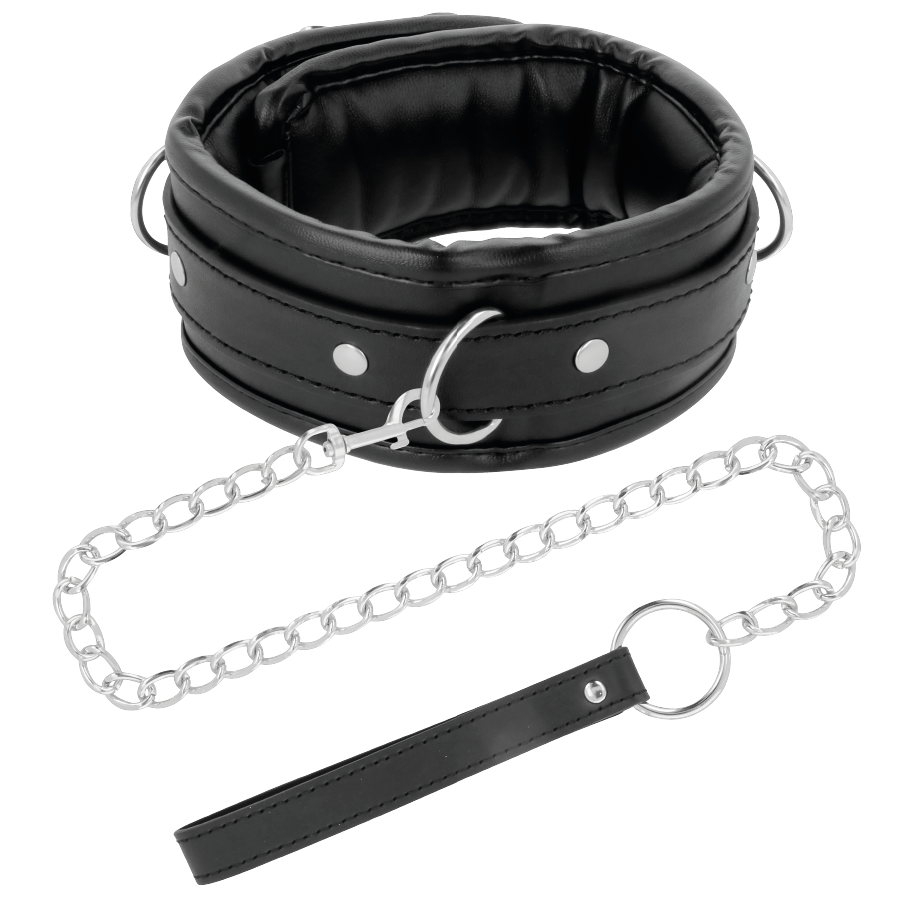 DARKNESS - HALSKE-TE AUS WEICHEM LEDER MIT KETTE