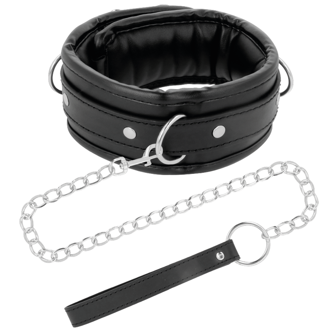DARKNESS - HALSKE-TE AUS WEICHEM LEDER MIT KETTE