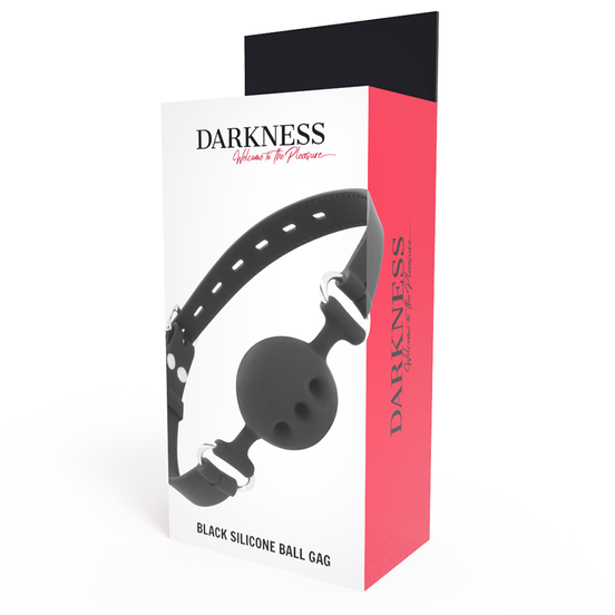 DARKNESS - SCHWARZER, ATMUNGSAKTIVER SILIKON-KNEBEL