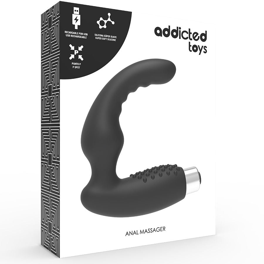 ADDICTED TOYS - PROSTATIC Sensory Device RECHARGEABLE MODEL 2 - BLACK