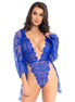 LEG AVENUE - TEDDY AND ROBE BLUE S