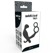 ADDICTED TOYS – ANALPLUG MIT DOPPELTEM PENISRING UND HODEN SCHWARZ
