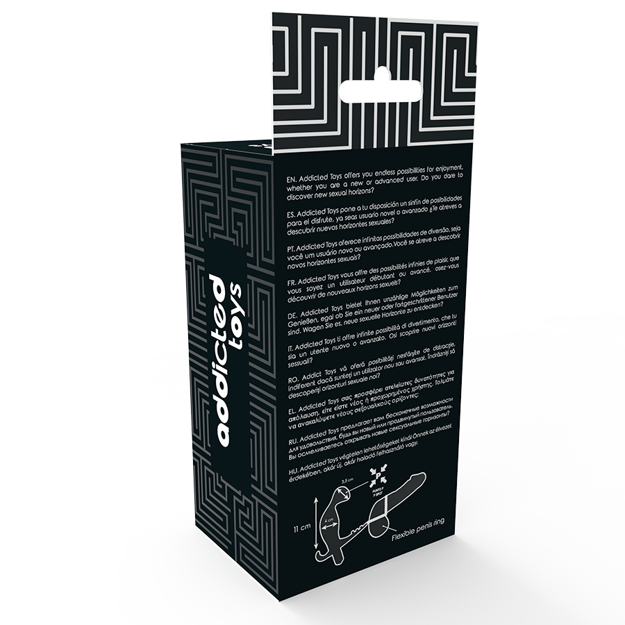 ADDICTED TOYS – ANALPLUG MIT DOPPELTEM PENISRING UND HODEN SCHWARZ