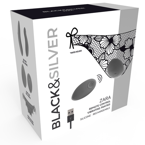 SCHWARZ&SILBER - ZARA FERNBEDIENUNGS-STIMULATOR MIT GRATIS SLIP