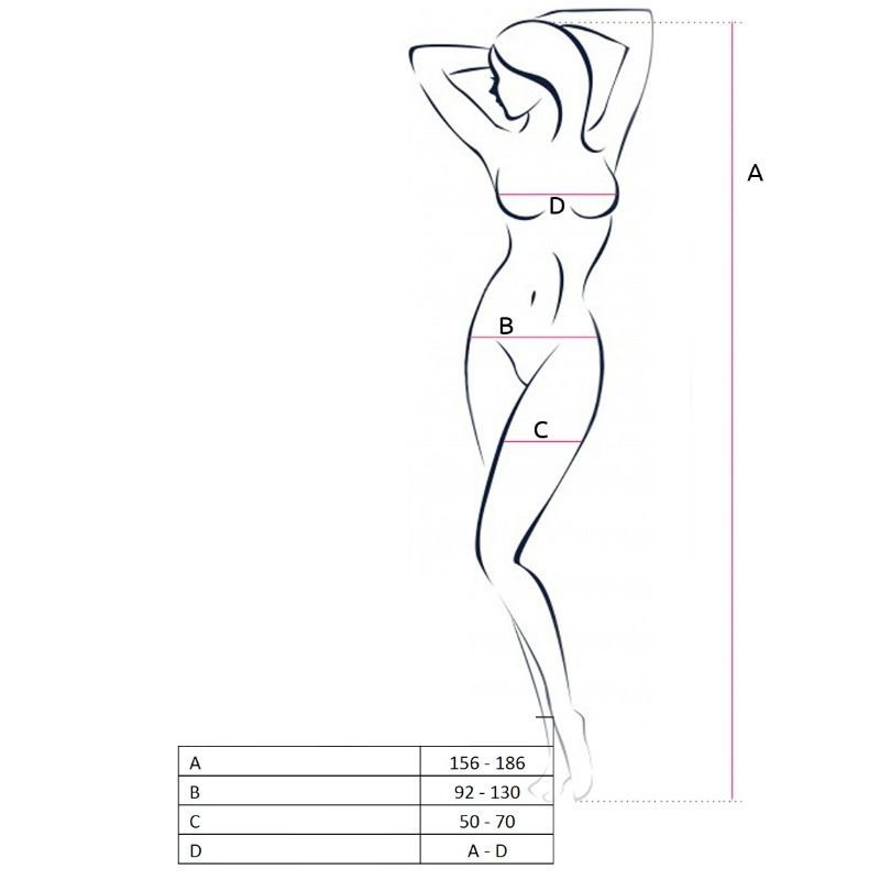 PASSION - FRAU BS062 ROTER BODYSTRUMPF EINHEITSGRÖSSE