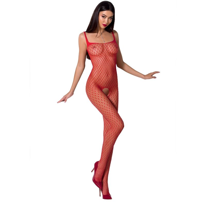 PASSION - WOMAN BS071 SCHWARZER BODYSTOCKING EINHEITSGRÖSSE