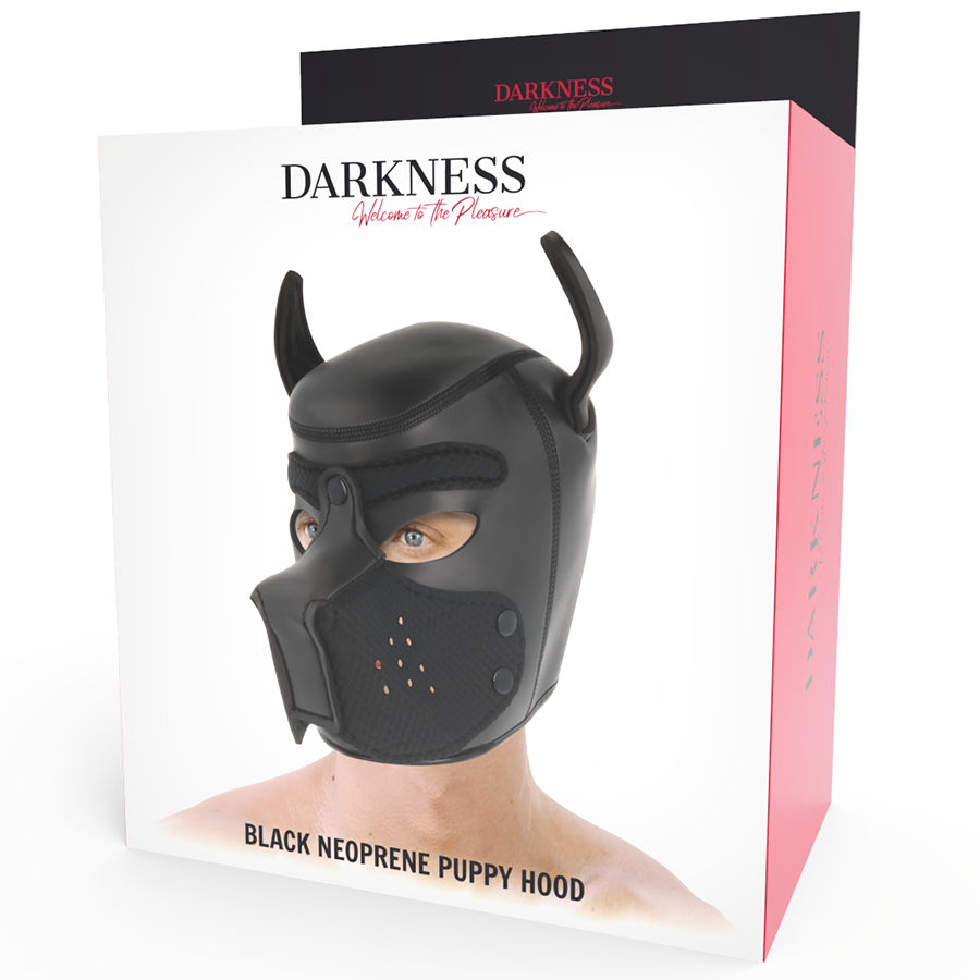 DARKNESS – HUNDEMASKE AUS NEOPREN MIT ABNEHMBAREM MAULKORB L