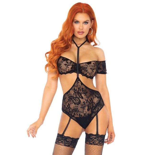 LEG AVENUE - ZWEITEILIGES SET TOP & TEDDY S/M