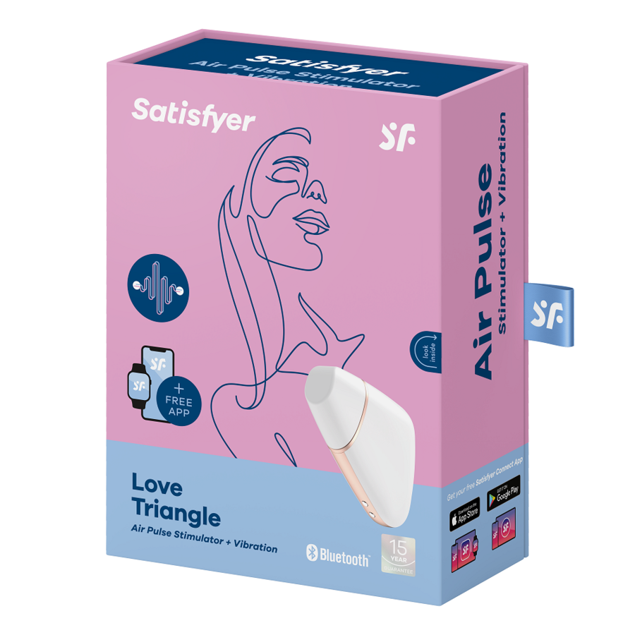 SATISFYER - LOVE TRIANGLE AIR PULSE STIMULATOR & Sensory Device BLACK