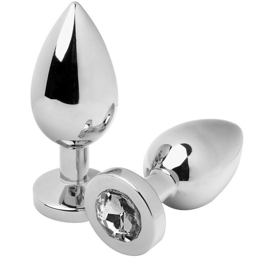 METALL HARD - ANUSPLUG DIAMANT TRANSPARENT KLEIN 5,71CM