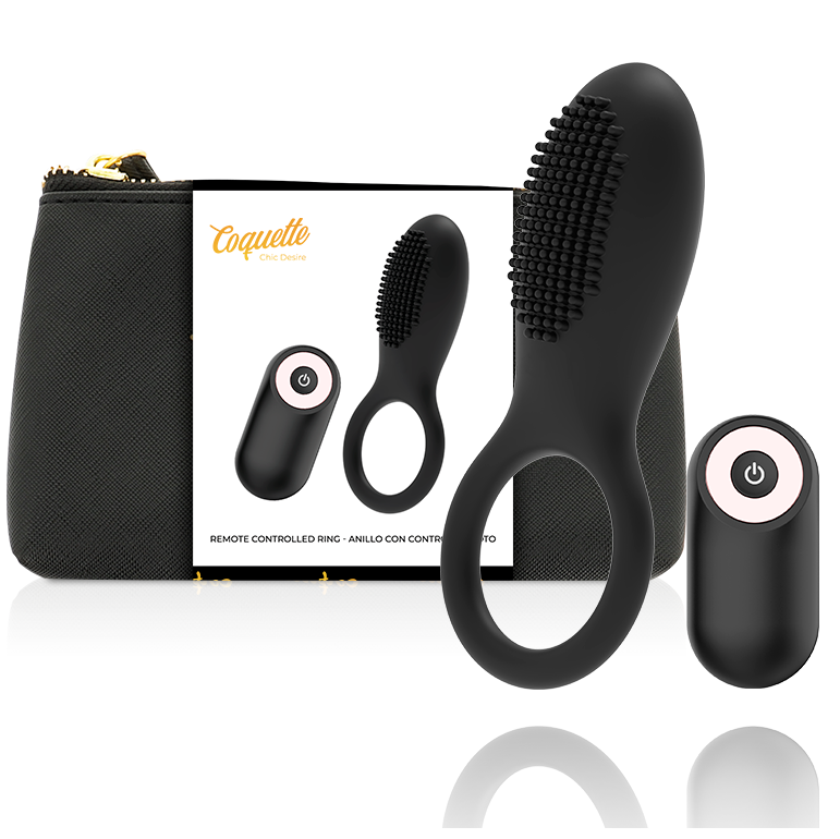 COQUETTE CHIC DESIRE - Intimate Wellness Ring REMOTE CONTROL RECHARGEABLE BLACK/ GOLD